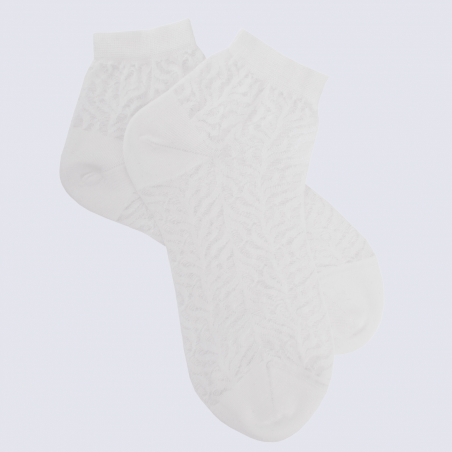 Chaussettes Doré Doré, chaussettes courtes brin avec transparence femme en coton blanc