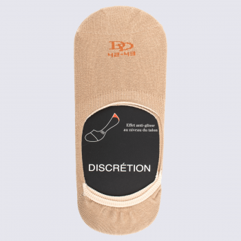 Socquettes Doré Doré, socquettes invisibles homme en coton égyptien beige