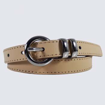 Ceinture Bernd Götz, ceinture en cuir tendance femme en cuir beige