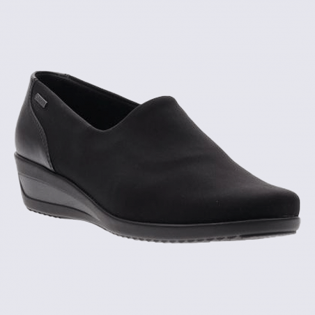 Chaussures Ara, chaussures compensées Gore-Tex femme en cuir et textile noir