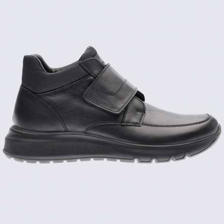 Chaussures Ara, chaussures velcro homme en cuir noir