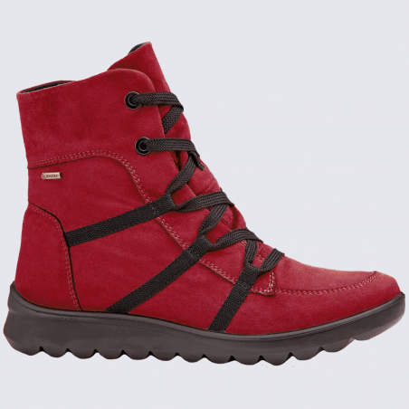 Bottes Ara, bottes chaude avec Gore-Tex femme en textile rouge