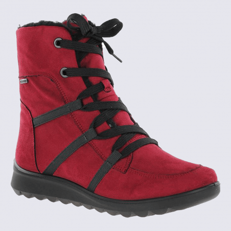 Bottes Ara, bottes chaude avec Gore-Tex femme en textile rouge