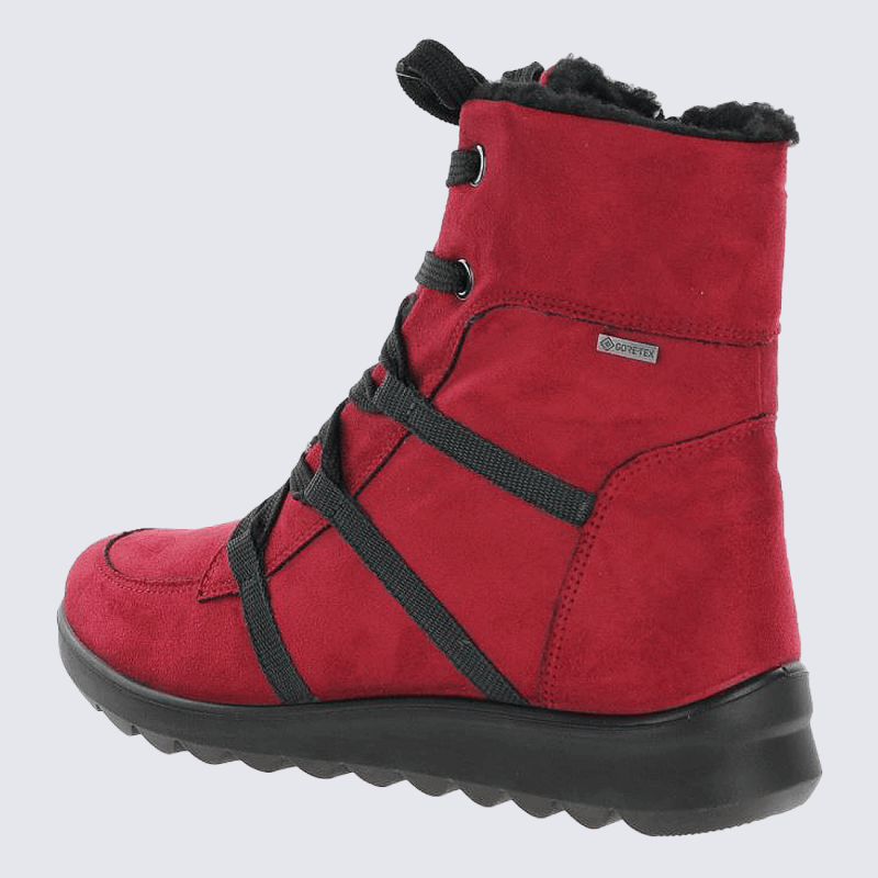 Bottes Ara bottes chaude avec Gore Tex femme en textile rouge