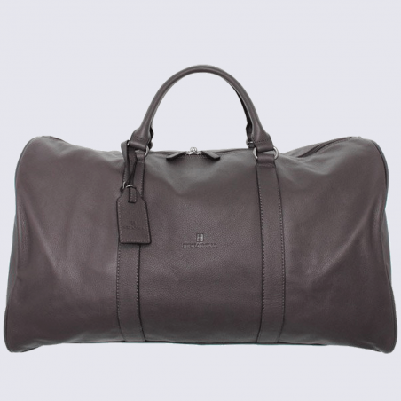 Sac de voyage Hexagona, sac week-end tendance en cuir gris