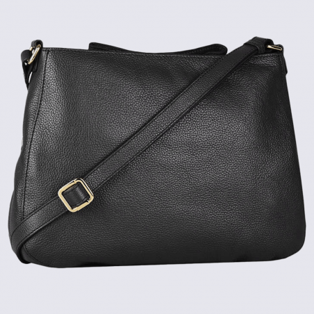 Sac à bandoulière Etrier, sac à bandoulière femme en cuir noir