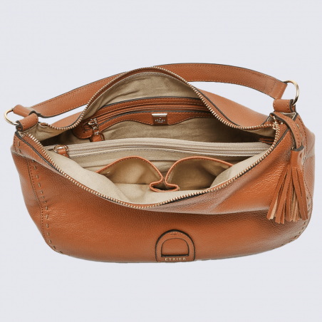 Sac porté épaule Etrier, sac porté épaule femme en cuir camel