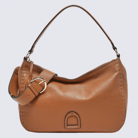 Sac porté épaule Etrier, sac porté épaule femme en cuir camel