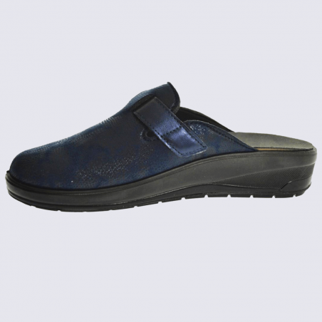 Mules Rohde, mules tendances femme en textile bleu ocean