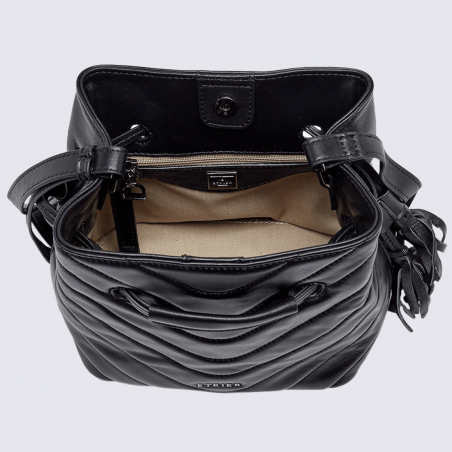 Sac à bandoulière Etrier, sac à bandoulière ligne Rafale femme en cuir noir