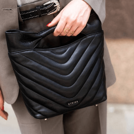 Sac à main Etrier, sac à main et bandoulière femme en cuir noir