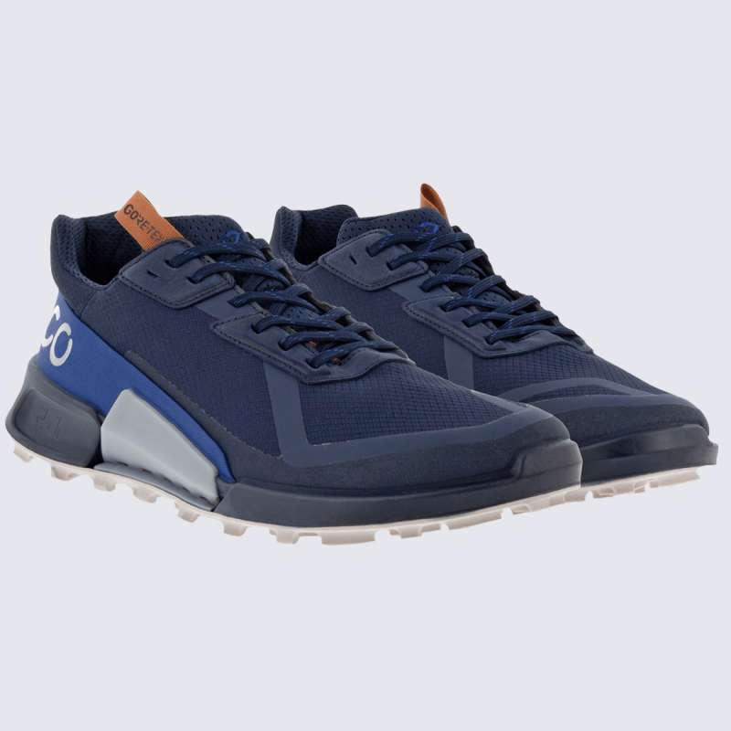 Baskets Ecco, baskets innovantes Gore-Tex homme en textile bleu