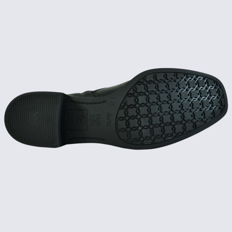 Bottines Ara, bottines tendances boucle décorative femme en cuir noir