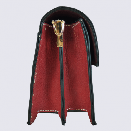 Petit sac à bandoulière Lulu Castagnette, petit sac à bandoulière motif léopard femme bordeaux