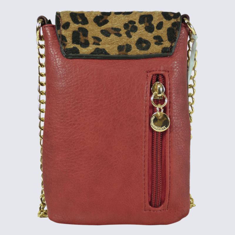Sac pour telephone Lulu Castagnette sac pour telephone motif leopard femme rouge Igert Chaussures Maroquinerie