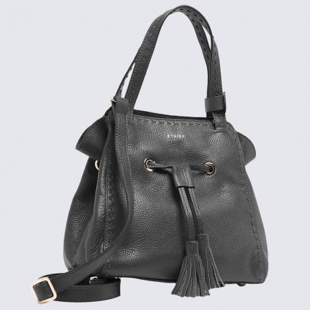 Sac à main Etrier, sac à main élégant femme en cuir noir