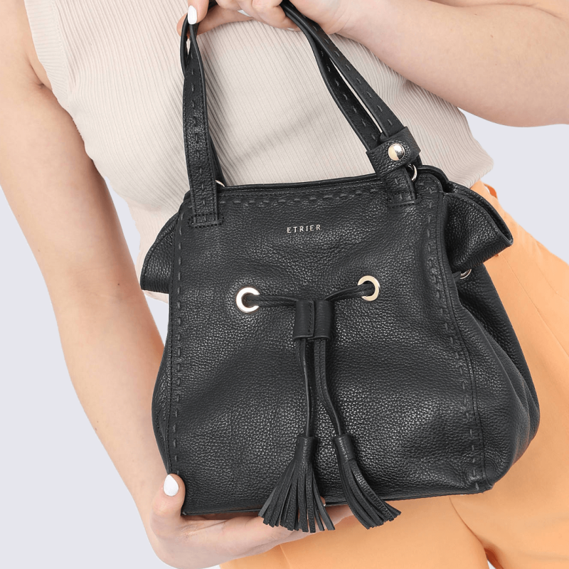 Sac main Etrier sac main l gant femme en cuir noir Igert