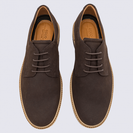 Derby Ecco, derby confortables pour homme en cuir marron