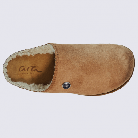 Mules Ara, mules fourrées d'hiver pour femme camel