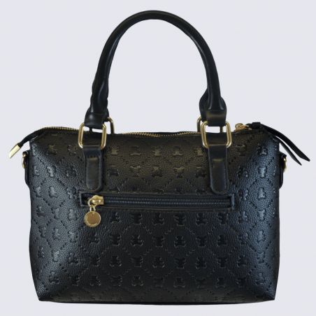 Sac à main Lulu Castagnette, sac à main imprimé monogramme femme noir