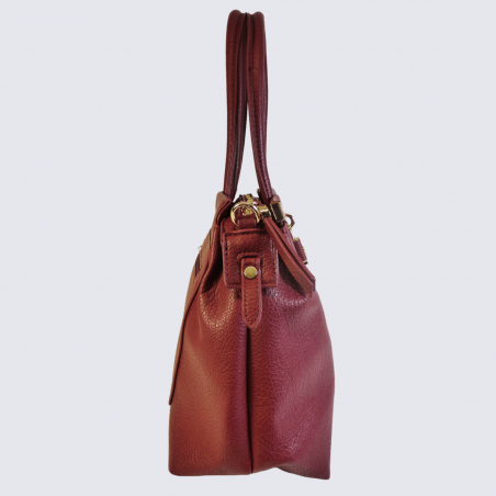 Sac porté épaule Lulu Castagnette, sac porté épaule élégant femme rouge