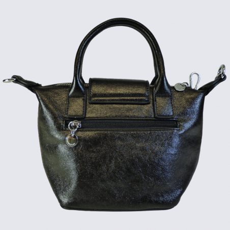 Petit sac à main Lulu Castagnette, petit sac à main strass argenté femme noir