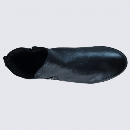 Bottines Arima, bottines plates motif serpent femme en cuir noir