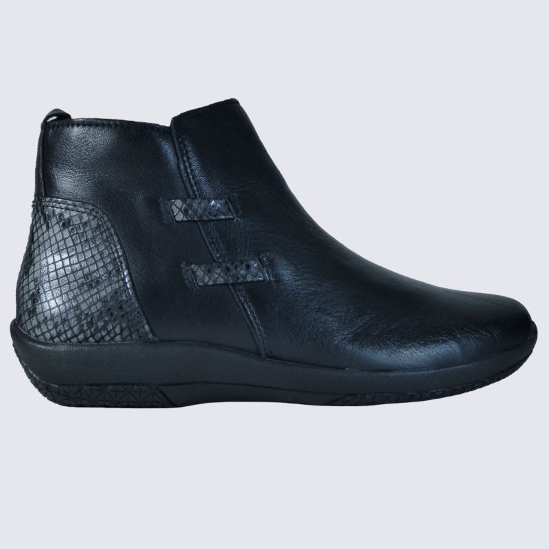 Bottines sales motif serpent