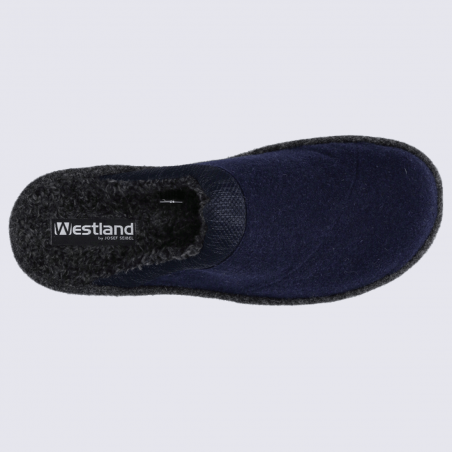 Mules Westland, mules confortables et chaudes homme bleu marine