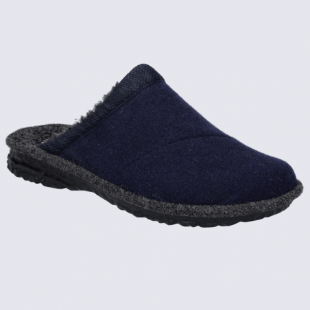 Mules Westland, mules confortables et chaudes homme bleu marine