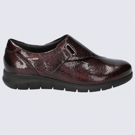 Chaussures Mobils, chaussures confortables femme en cuir lisse chianti