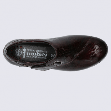 Chaussures Mobils, chaussures confortables femme en cuir lisse chianti