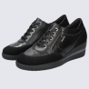 Baskets Mobils, baskets motif leopard femme en cuir noir Baskets Mobils, baskets motif leopard femme en cuir noir