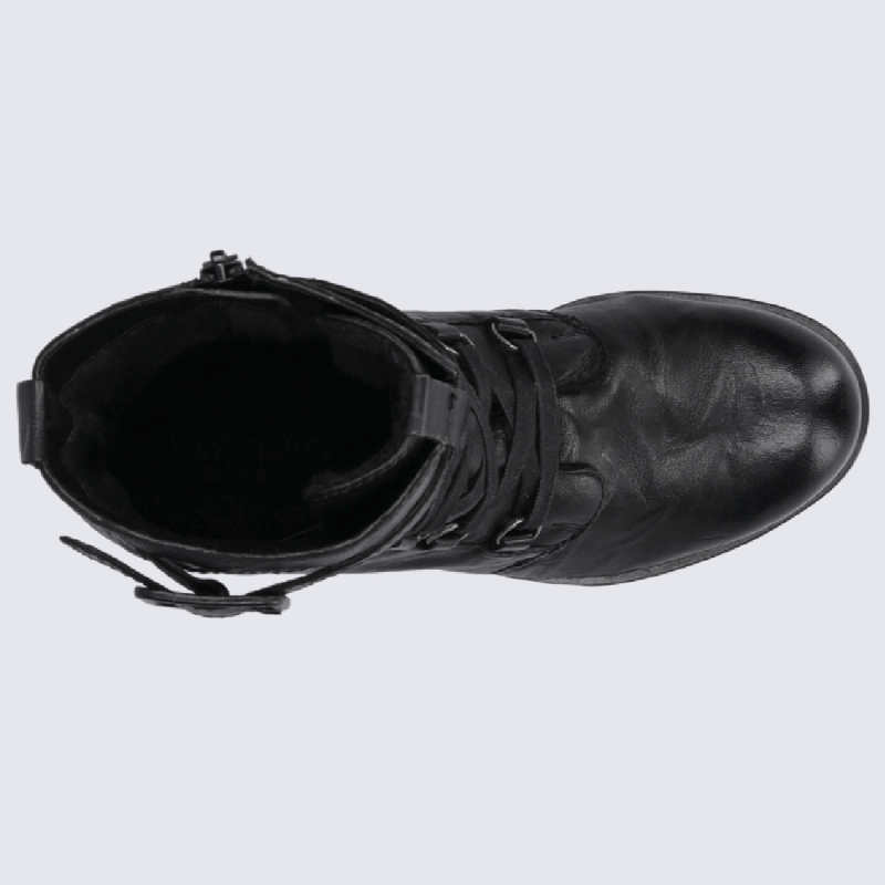 Bottines Josef Seibel, bottines à lacets femme en cuir noir