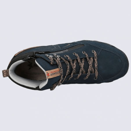 Chaussures de marche Allrounder, chaussures de marche femme cuir velours bleu