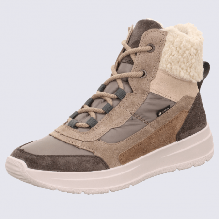 Baskets montantes Legero, baskets montantes Gore-Tex bi-matière femme beige