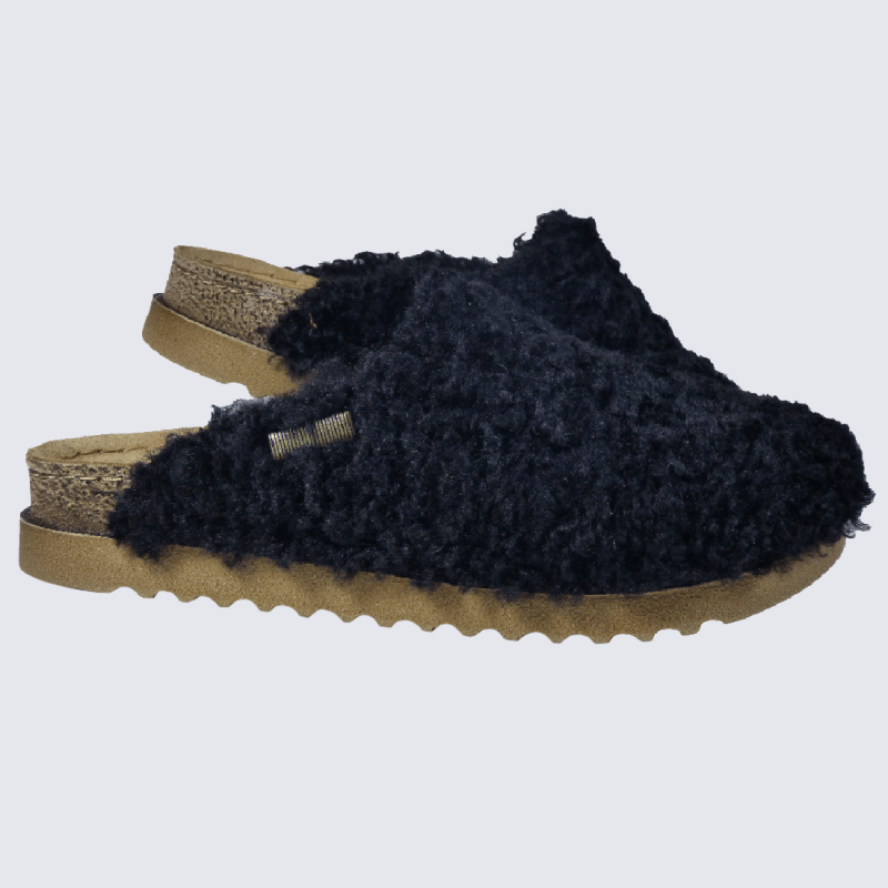 Mules Ara, mules effet peau de mouton femme noir