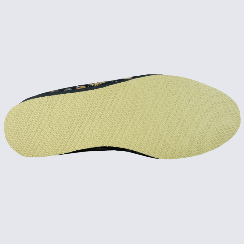 Chaussons Semelflex, chaussons charentaises fourrés motif automnal femme noir