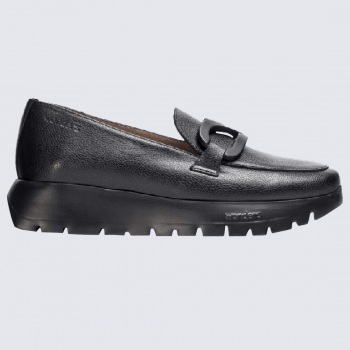 Mocassins Wonders, mocassins tendances femme en cuir noir
