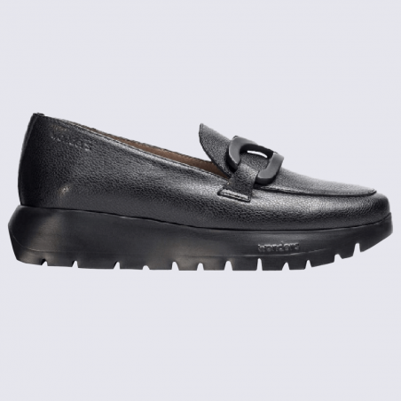 Mocassins Wonders, mocassins tendances femme en cuir noir