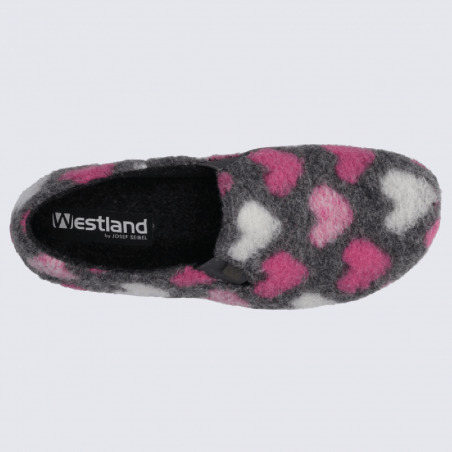 Chaussons Westland by Josef Seibel, chaussons chauds femme en feutre cœur rose