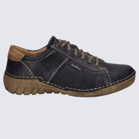 Chaussures Josef Seibel, chaussures basses à lacets femme en cuir bleu marine