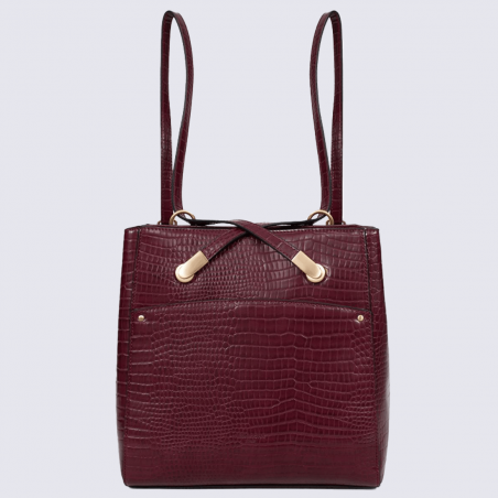 Sac transformable Hexagona, sac transformable ligne Apolline femme bordeaux/prune