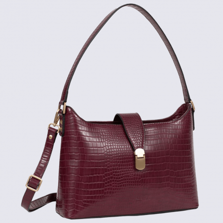 Sac store croco bordeaux