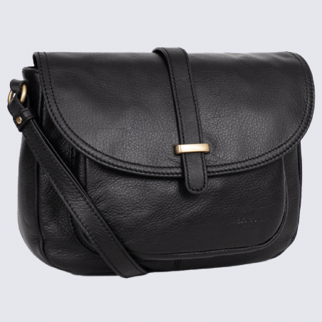 Sac à bandoulière Hexagona, sac porté travers ligne Noor femme noir