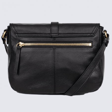 Sac à bandoulière Hexagona, sac porté travers ligne Noor femme noir