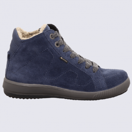 Baskets montantes Legero, baskets montantes Gore-Tex femme en cuir bleu