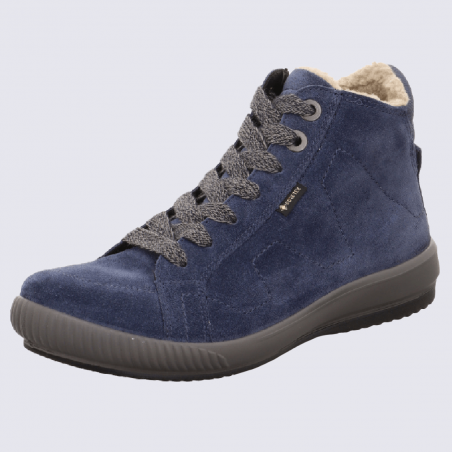 Baskets montantes Legero, baskets montantes Gore-Tex femme en cuir bleu