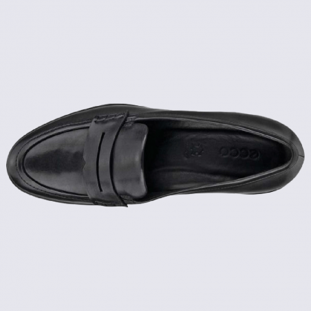 Mocassins Ecco, mocassins élégants et confortable femme en cuir lisse noir