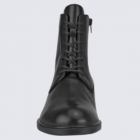 Bottines Ecco, bottines élégantes et confortables femme en cuir lisse noir